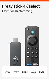 Amazon Fire TV Stick 4K Select (newest gen), start streaming in 4K, hundreds of thousands of films and TV episodes, and free & live TV