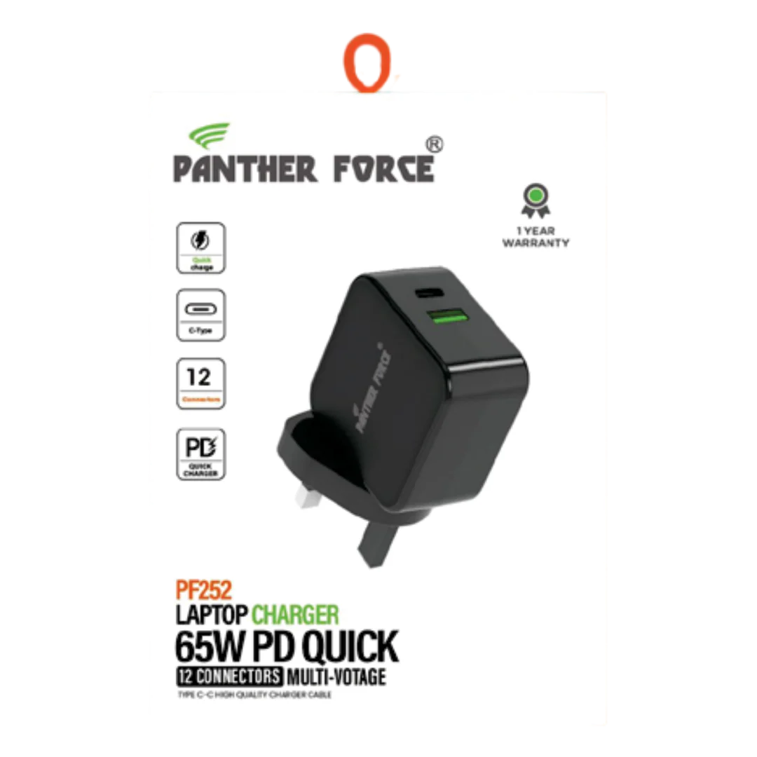 PF252 - Panther Force 65W Type-C Fast Laptop Charger