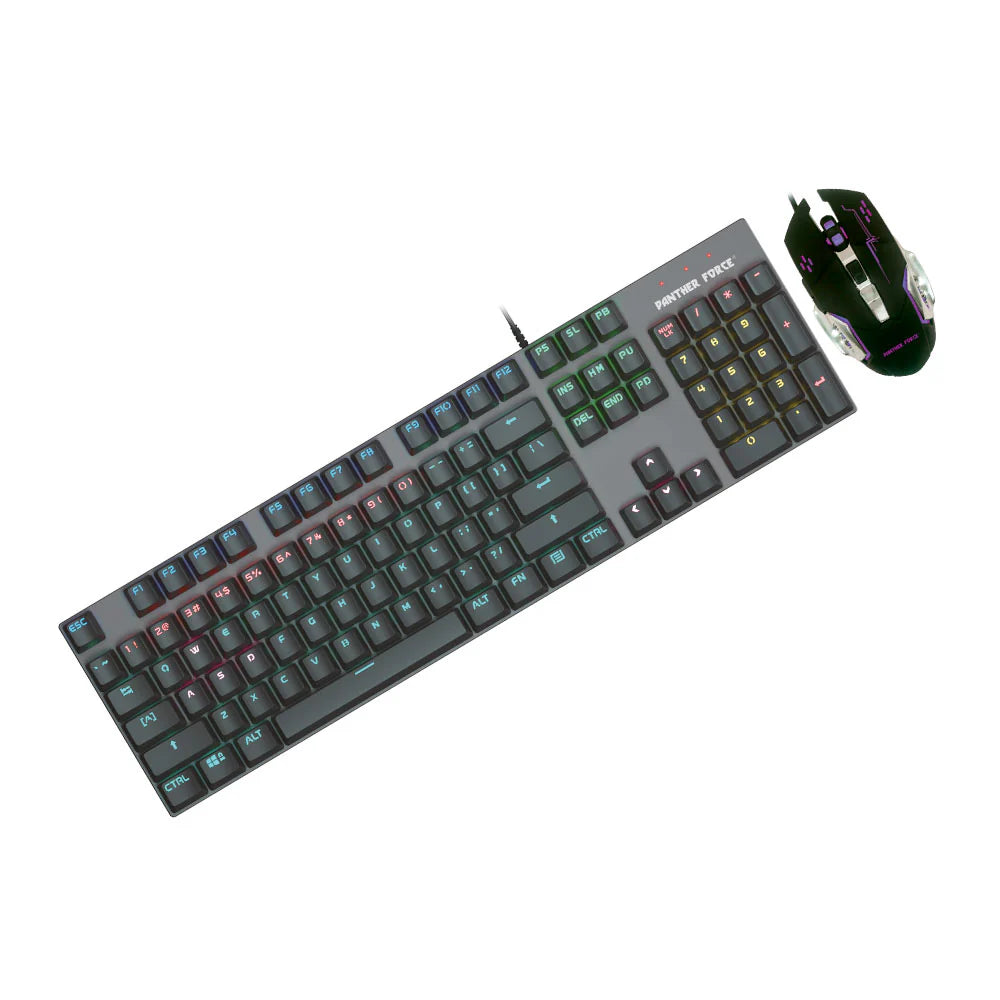 PF138 - Panther Force Gaming Combo – RGB Mechanical Keyboard & Adjustable Mouse