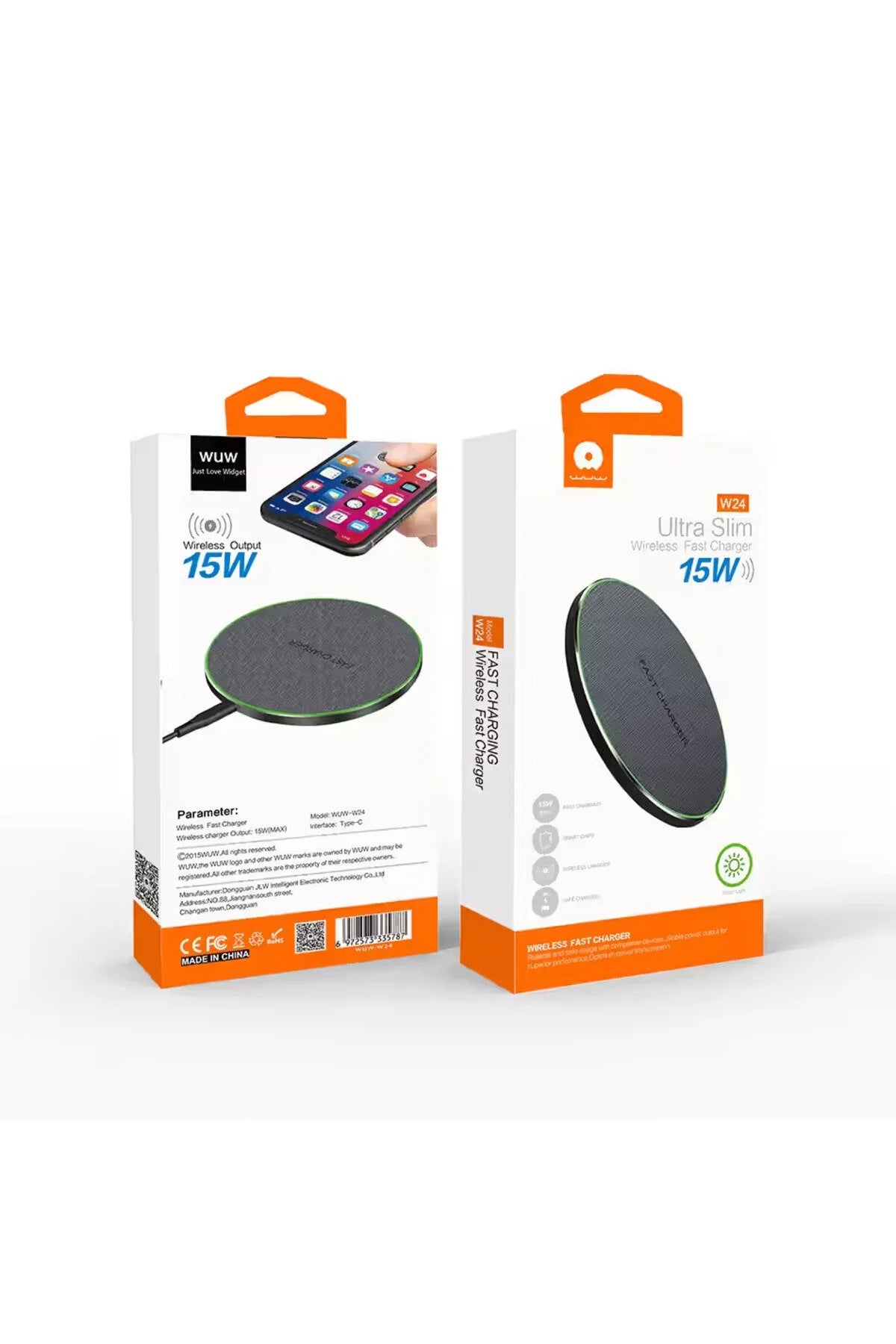 Wireless charger - wuw w24 - 15w - 5v fast charging