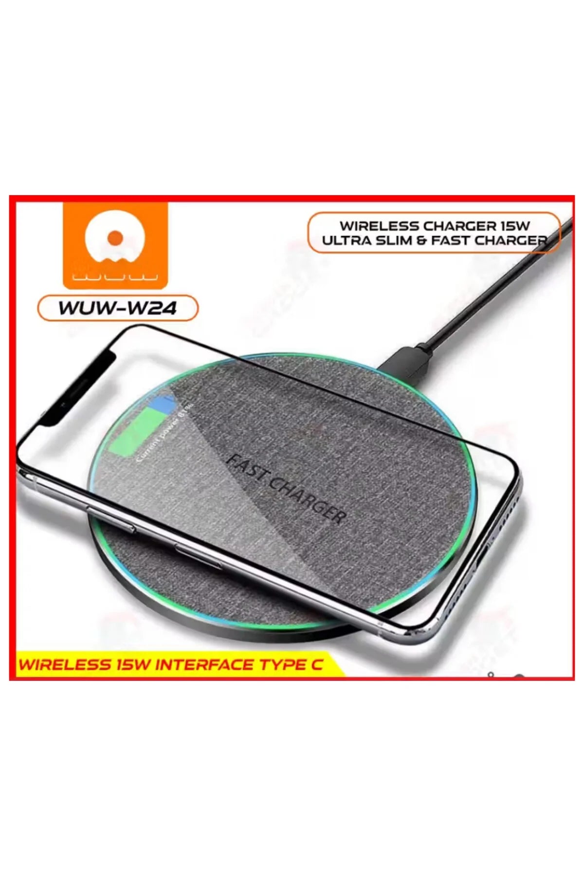 Wireless charger - wuw w24 - 15w - 5v fast charging
