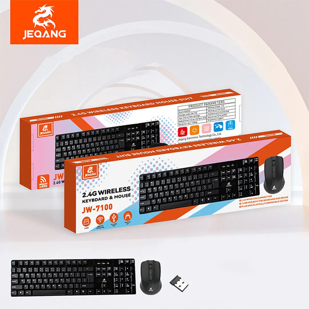 JEQANG JW-7100 Wireless Keyboard and Mouse Combo