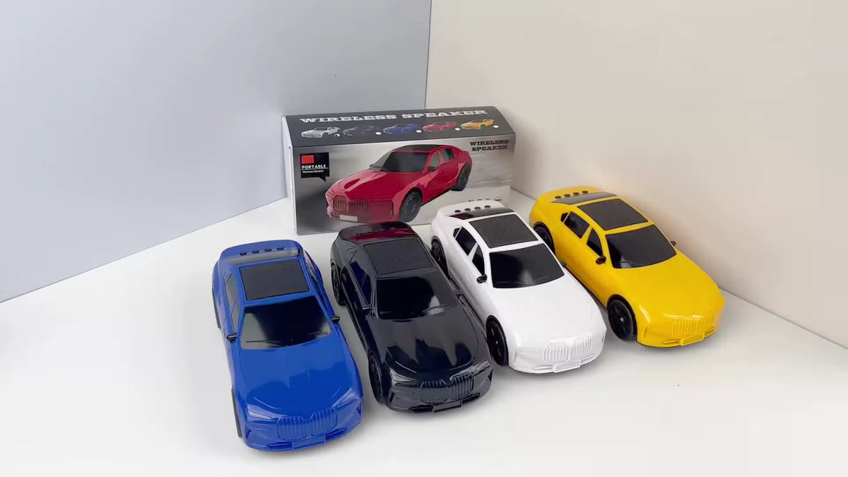 P338T Wireless Charging Car Model BT Speaker FM Radio/TF/USB Stereo Super Bass Stereo Active Toy Blue Tooth Speaker