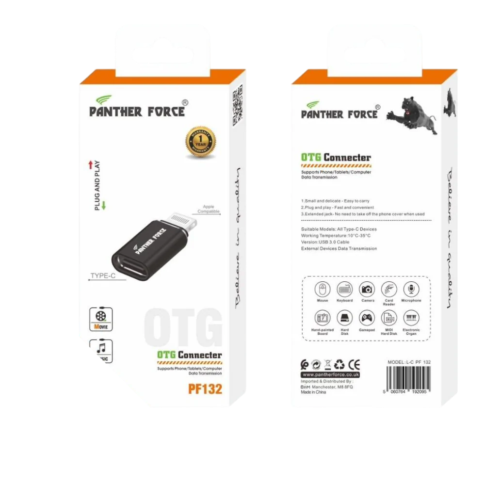 Panther Force Apple Lightning OTG Connector – USB Connectivity