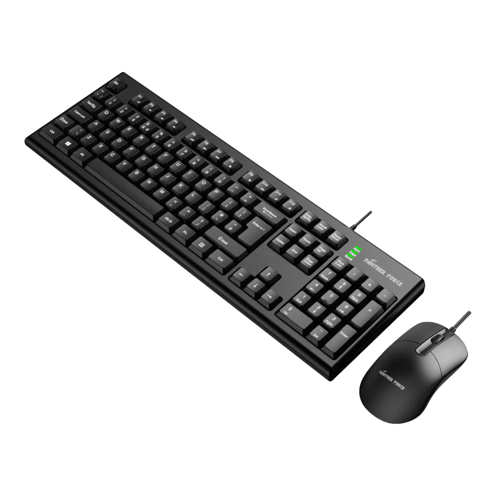 PreviousNext PF289 - Panther Force Wired Keyboard & Mouse — Durable, High-Precision, Plug-and Play