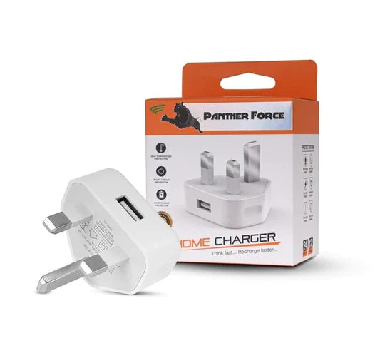 Single USB 3 Pin Wall Power Adapter Charger UK