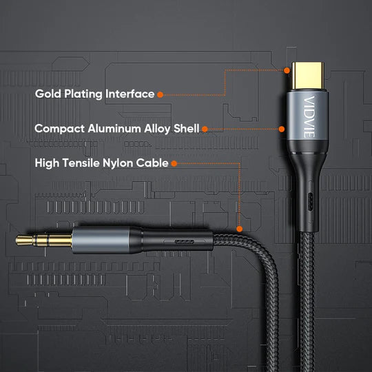 Type C to 3.5mm Aux Cable 1.8M